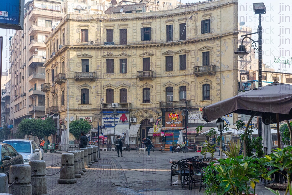 Vintage and historic buildings in downtown cairo