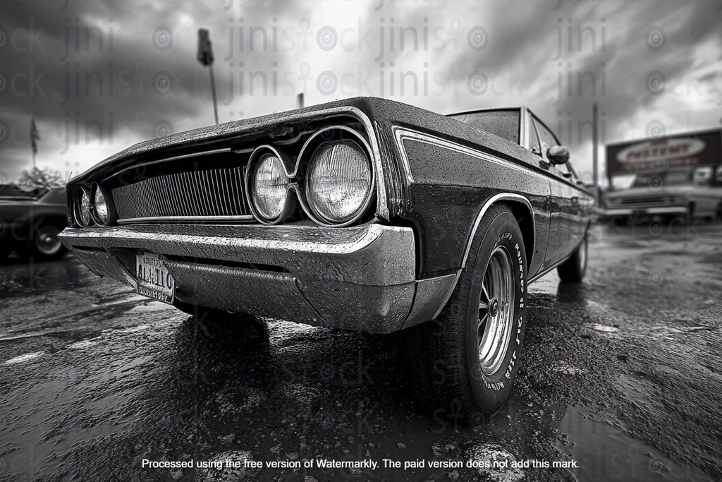 vintage car in black and white