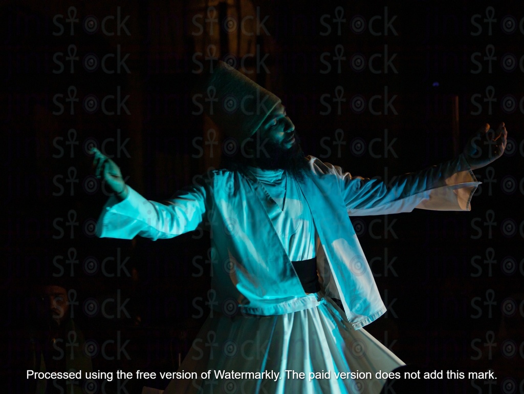 The dervish dance in a musical show on the stage