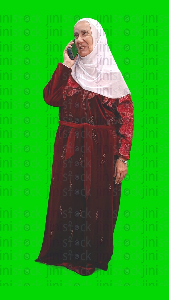 An Egyptian woman talking on the mobile phone.