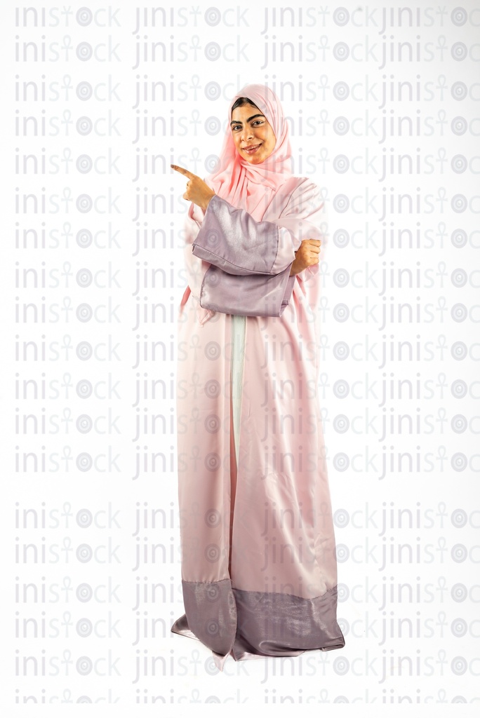 khaliji arab saudi woman from gulf pointing at something