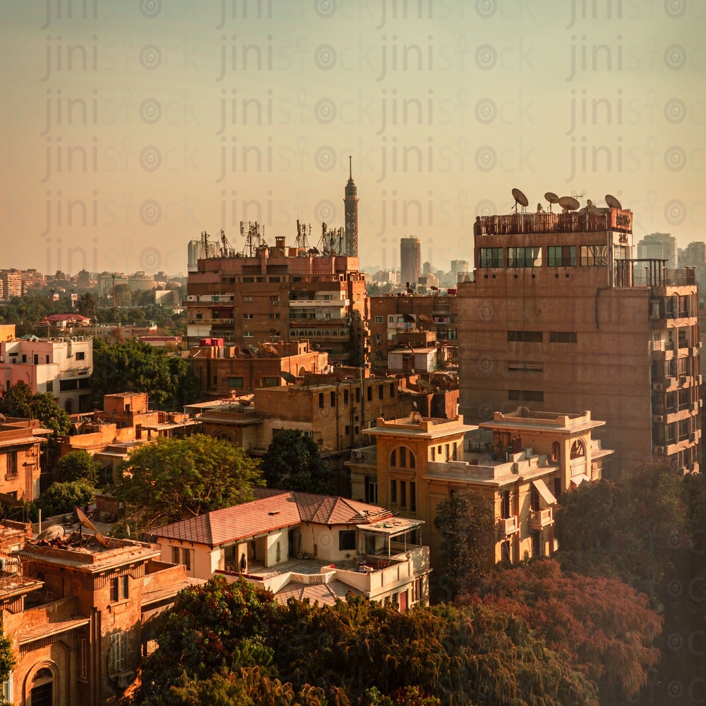 Top view for building and Egyptian neighbourhood