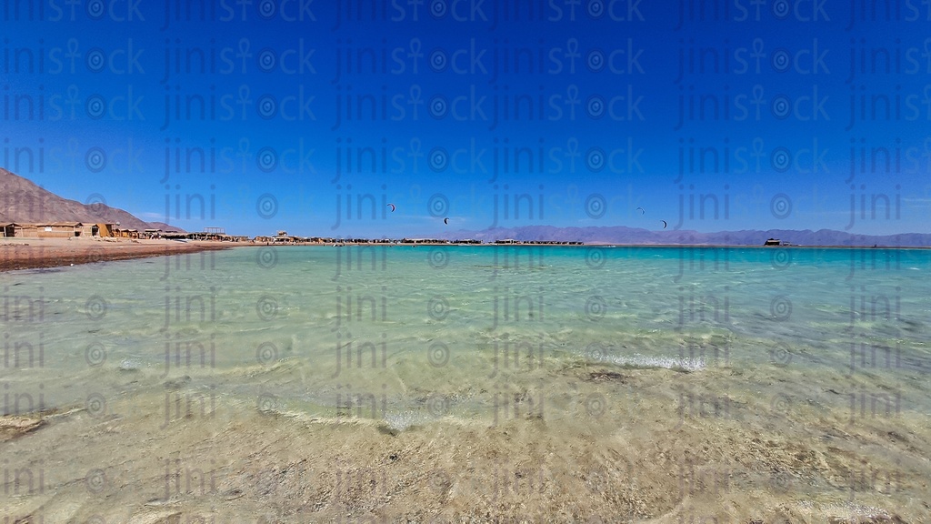 The blue lagoon beach  in Dahab in South Sinai Egypt