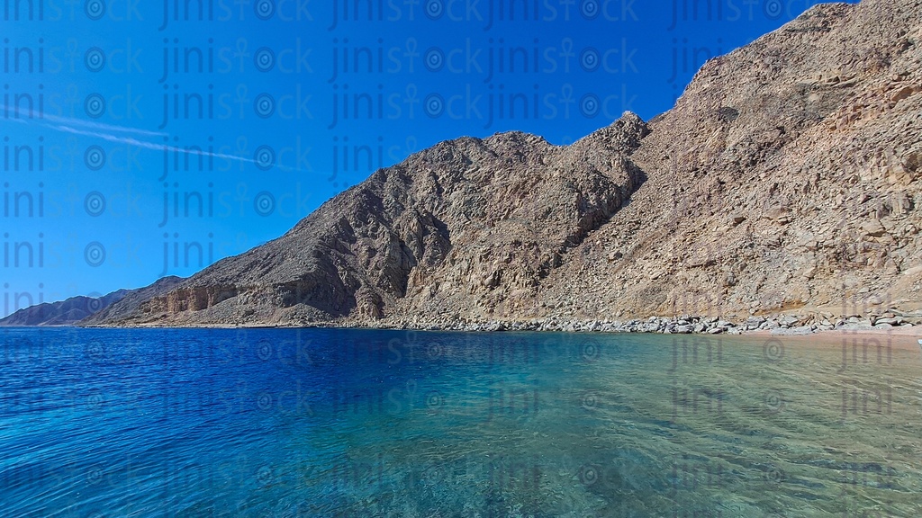 Red sea and mountains in Dahab in South Sinai, Egypt.