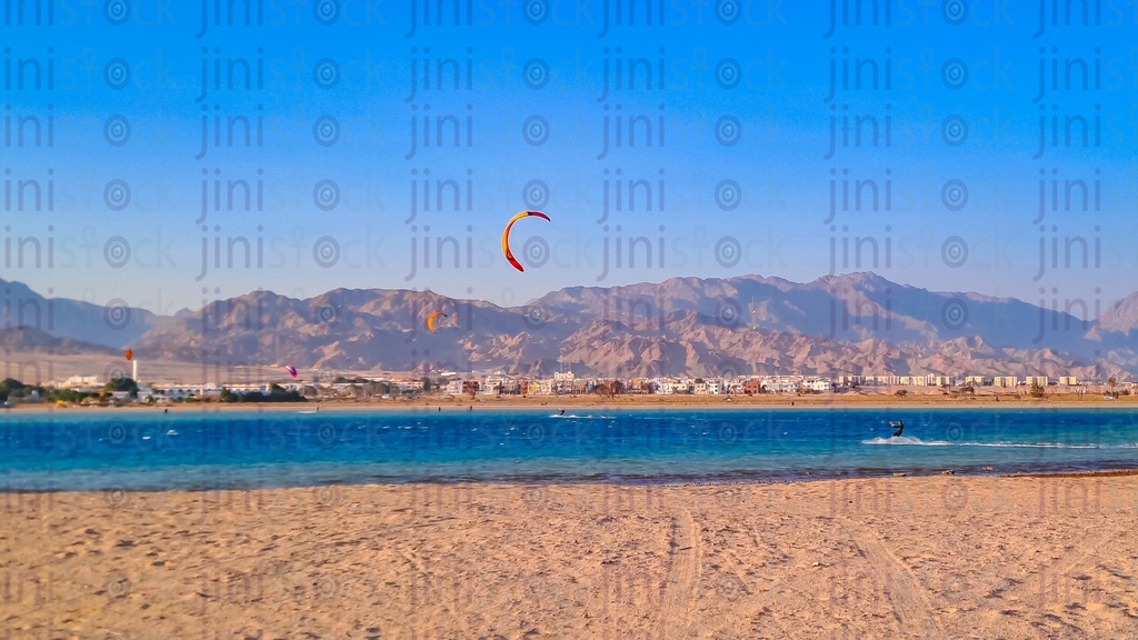 Lagoona beach and kite surfing in Dahab South Sinai Egypt