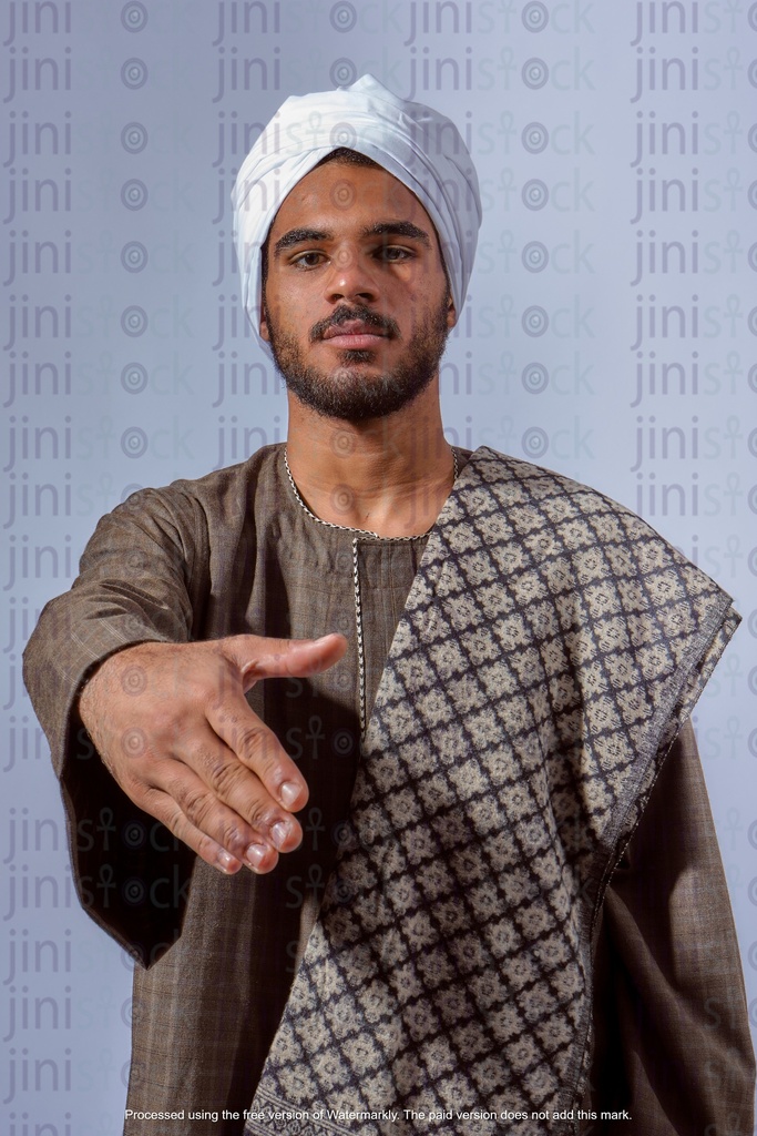 Egyptian man from upper Egypt extending his hand