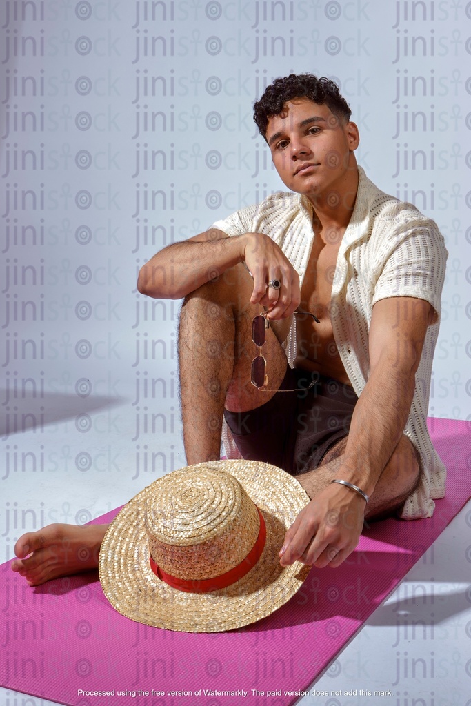 Egyptian man sitting on the beach