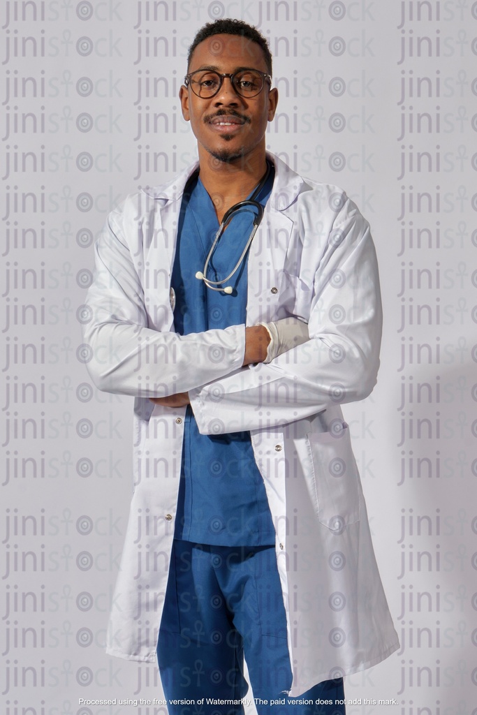 Egyptian doctor standing confidently