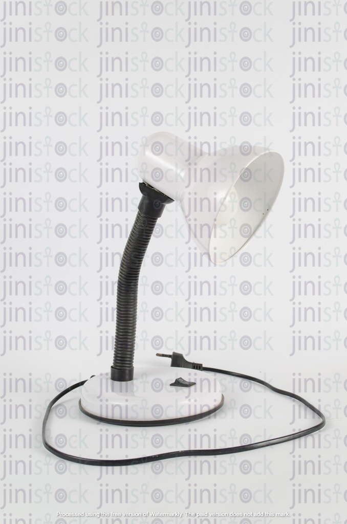 White desk lamp - side view 