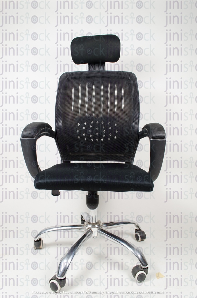 Office chair with wheels - black - back view 