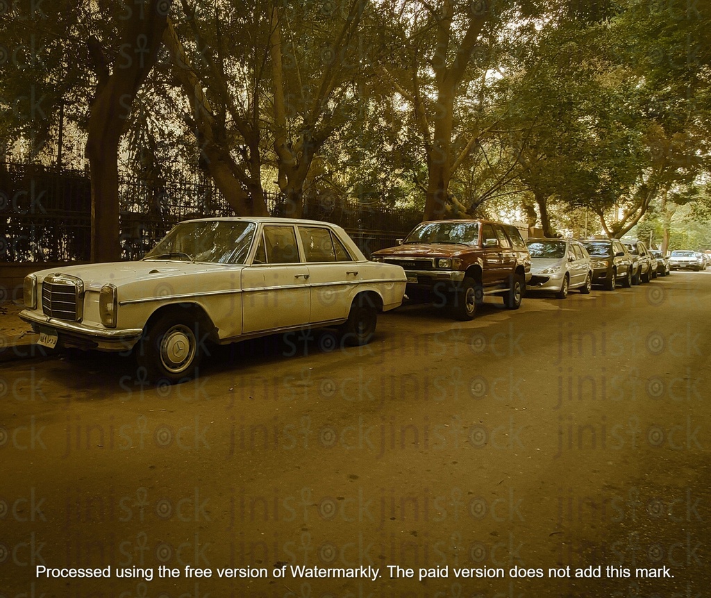 vintage car in a road
