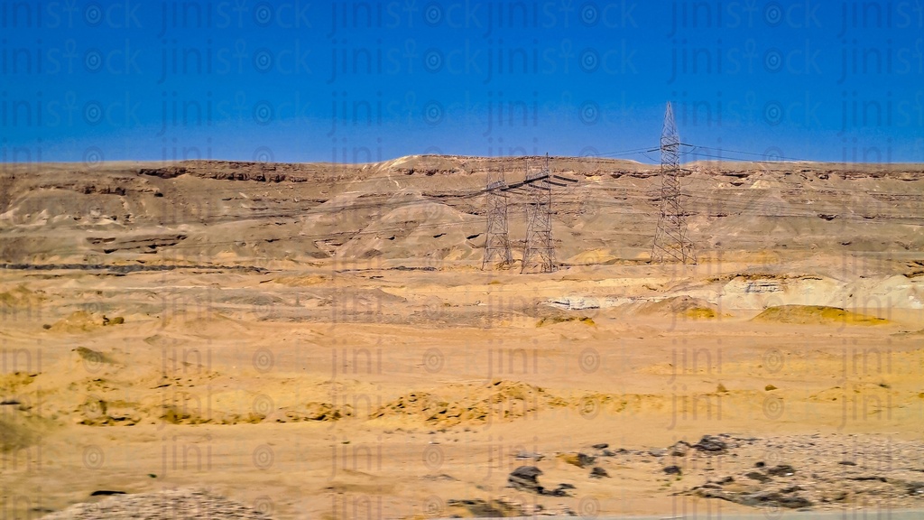 Mountains  in the desert on a travelling road in Egypt as a designs background
