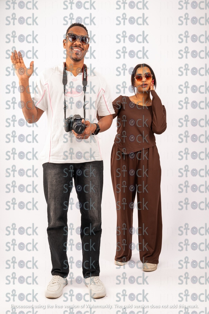 Nubian youth in a photoshoot wearing sunglasses