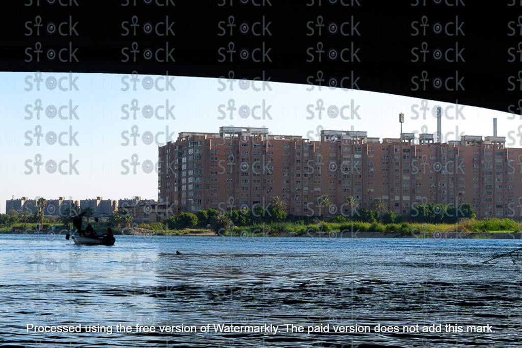 Buildings overlooking green spaces and the Nile