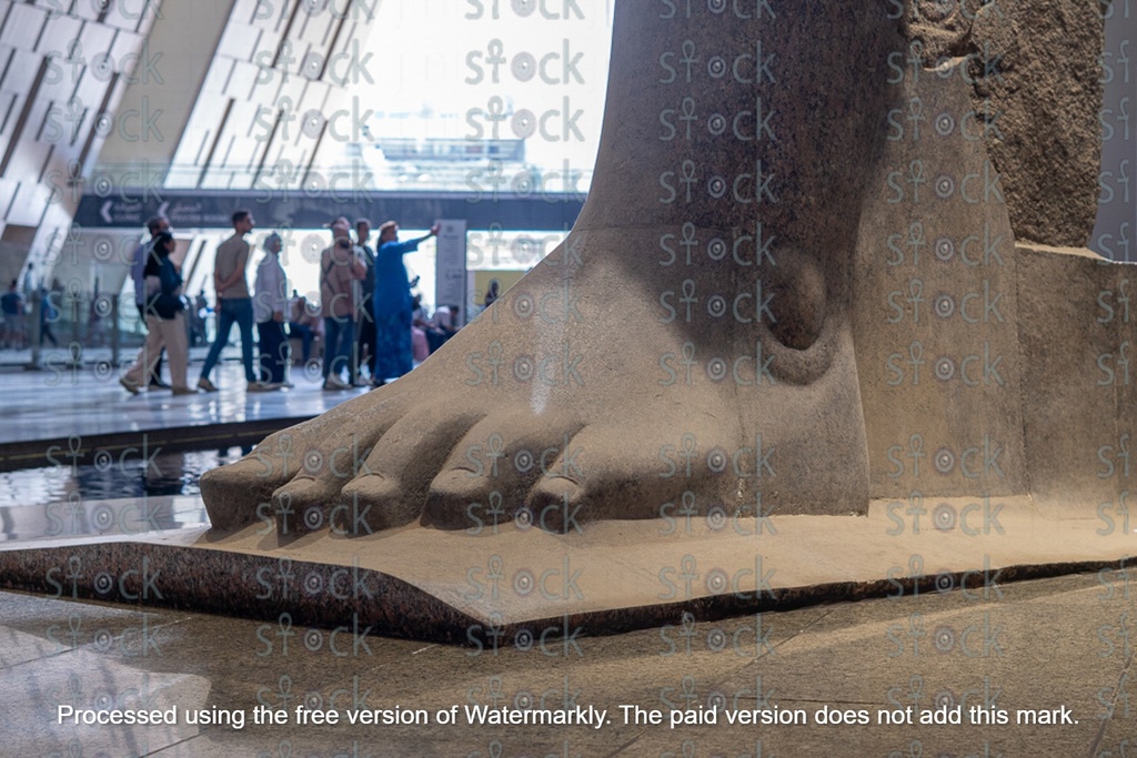 Huge ancient pharaonic foot statue