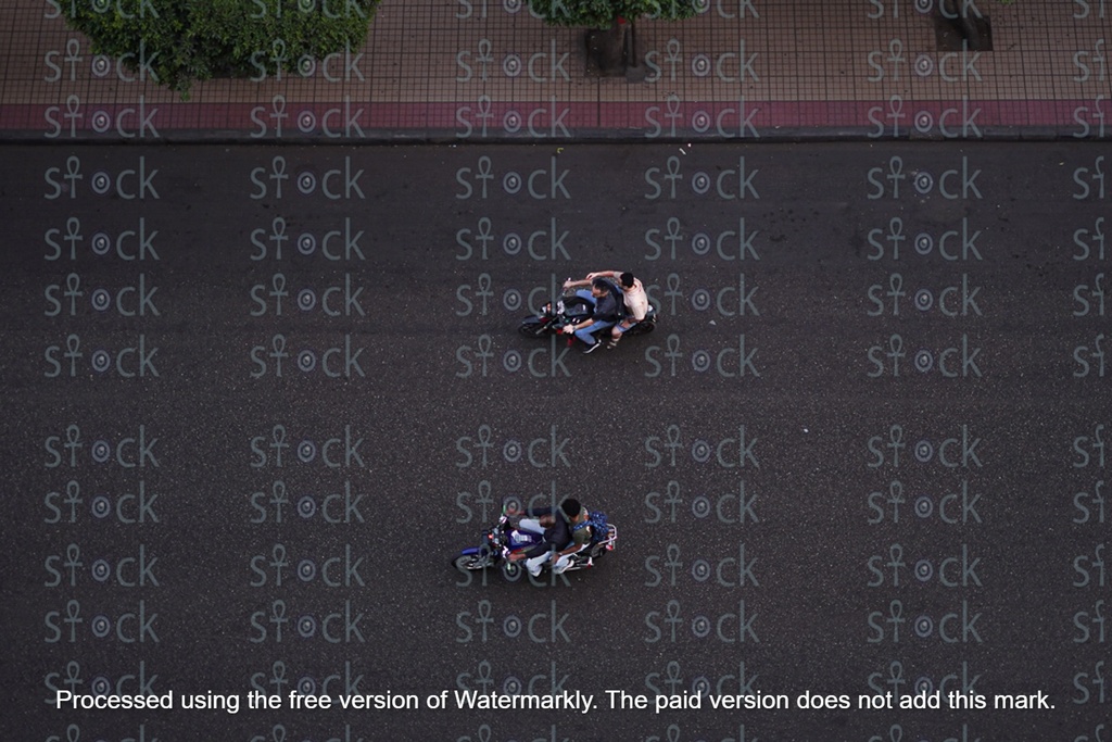 Motorcycles from a high angle