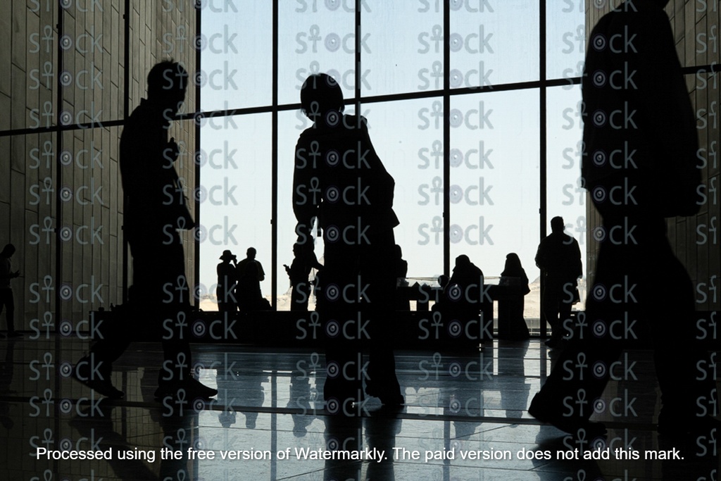 Tourists inside the new Egyptian Museum