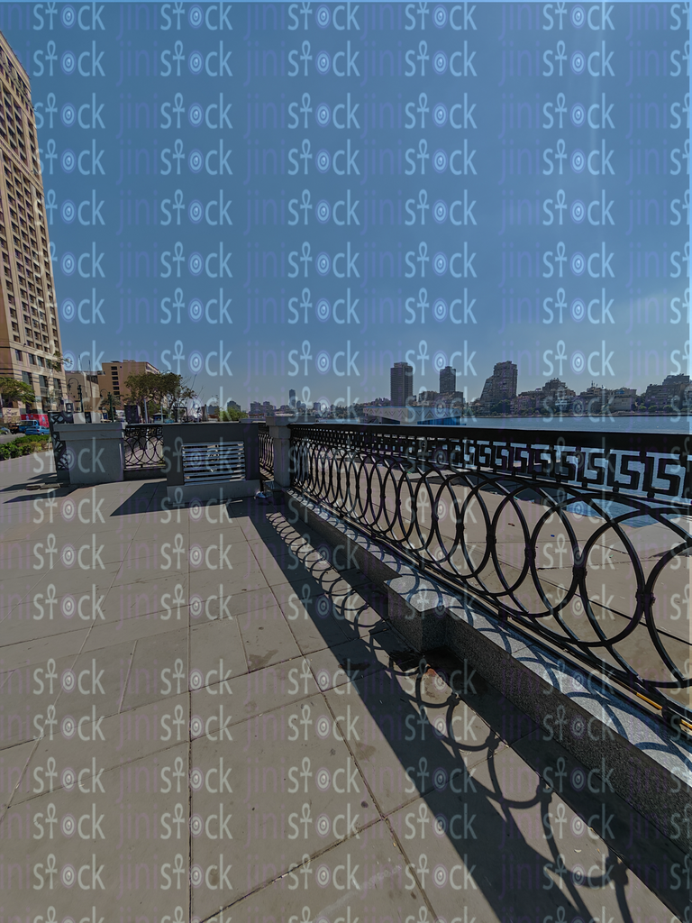 Nile walkway and decorative iron fence