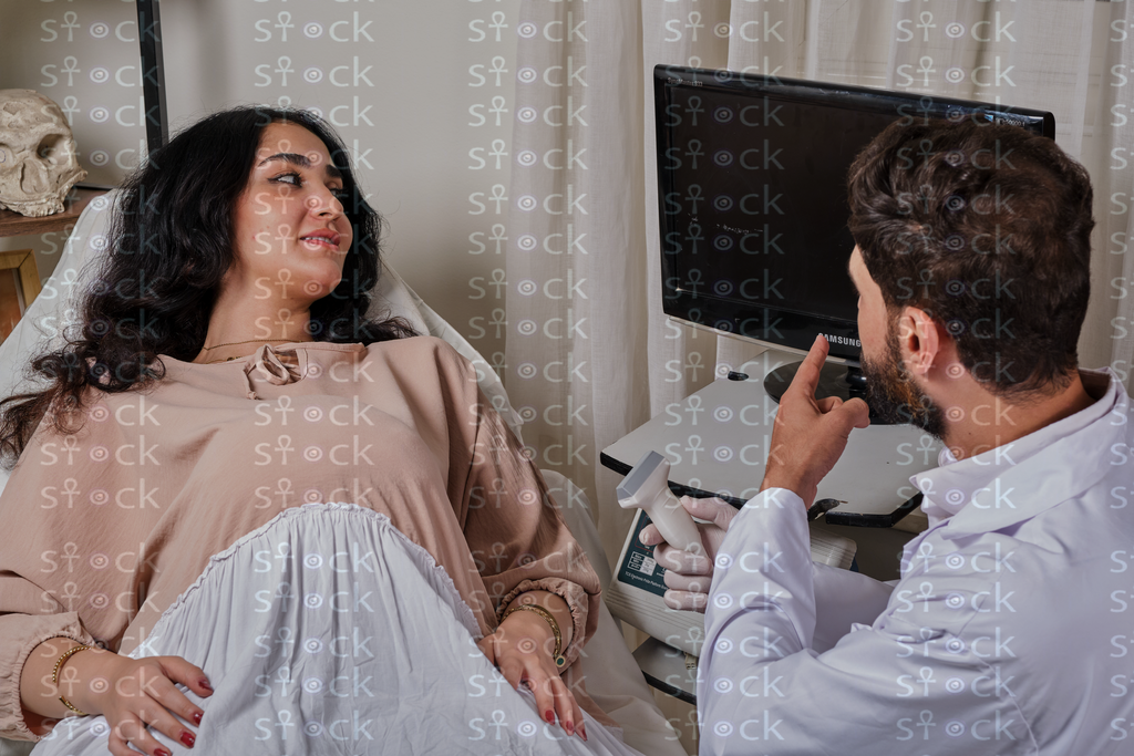 Patient lying for examination 