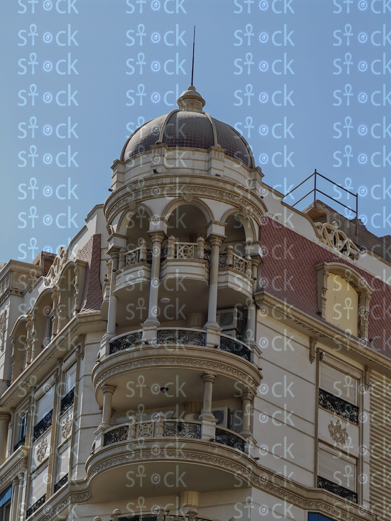 Corner tower with balconies