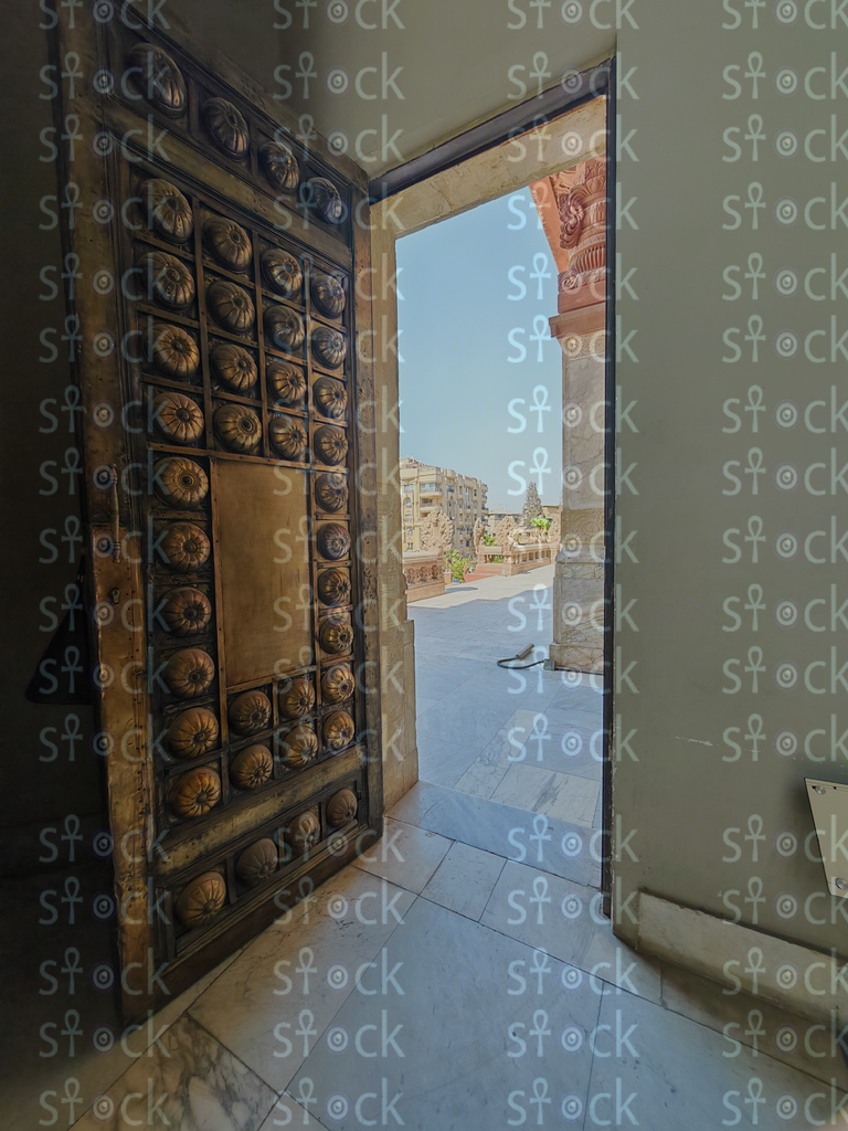 Ornamental wooden door interior 