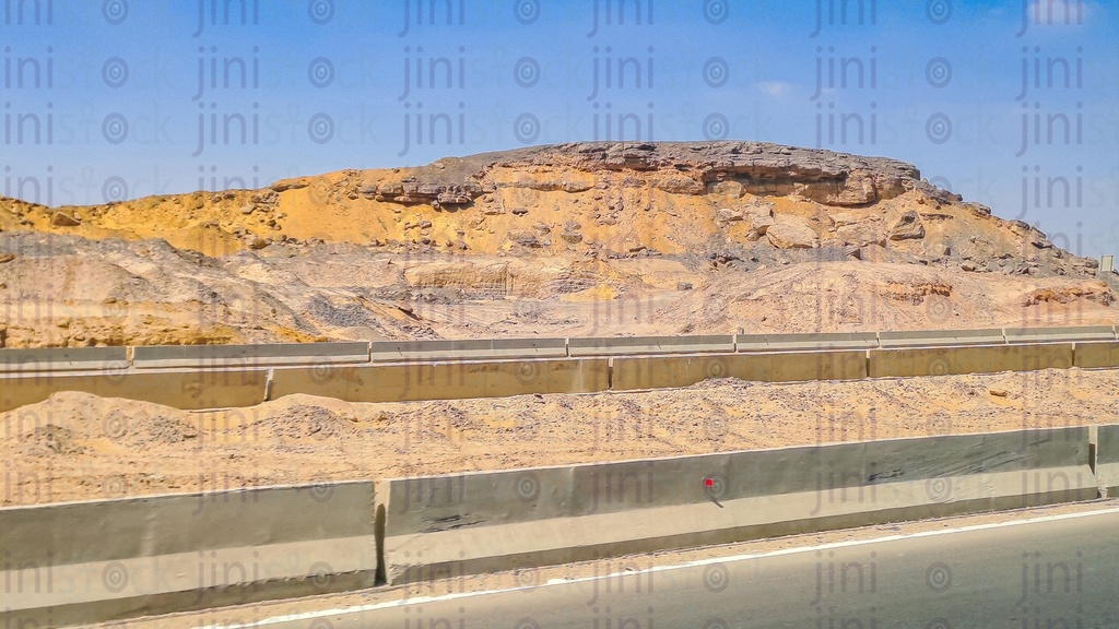 Mountains on the road that express Egypt touristic landmarks as designs background.