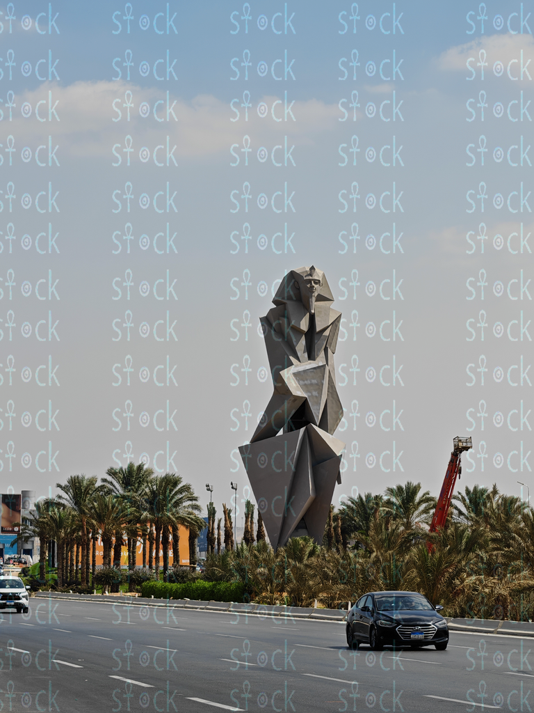 Monument view on desert road