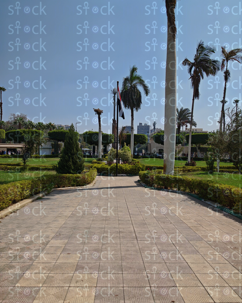 The green square of the university's main building