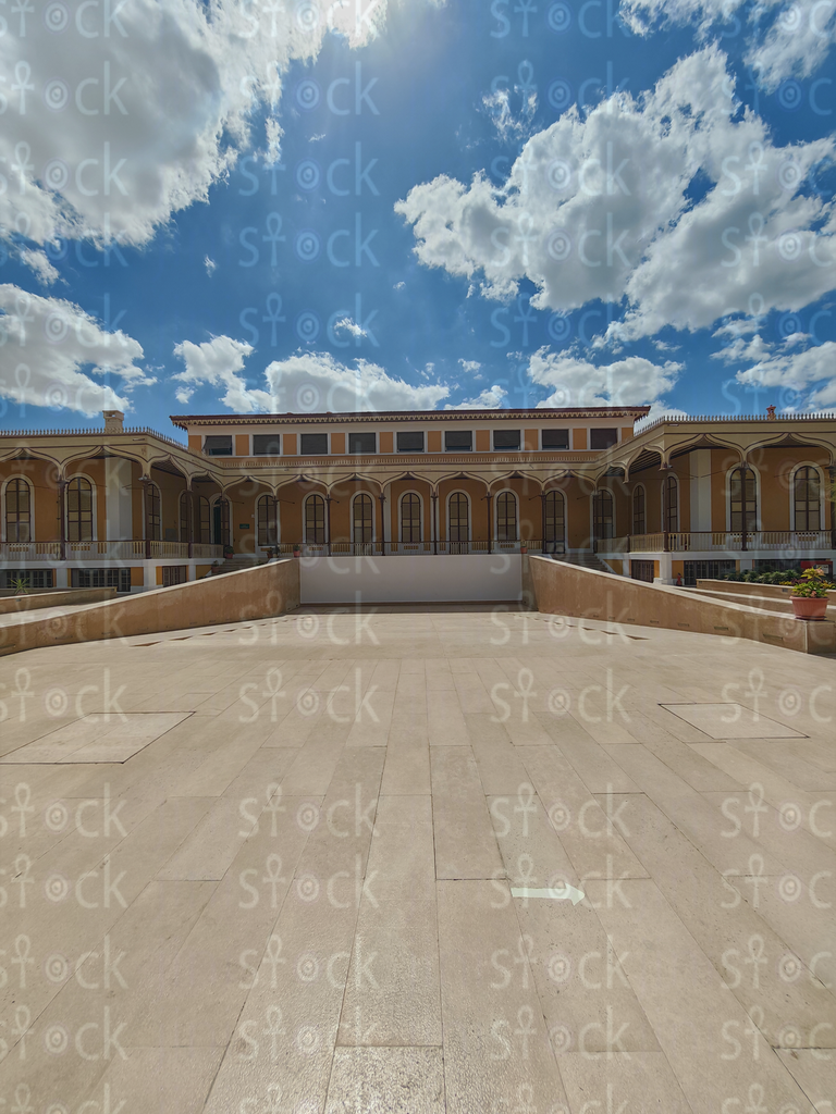 Panoramic Marble Courtyard