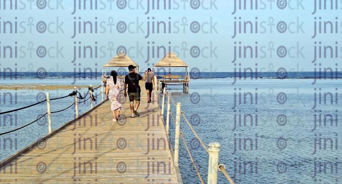 A walk bridge for people on the Red Sea