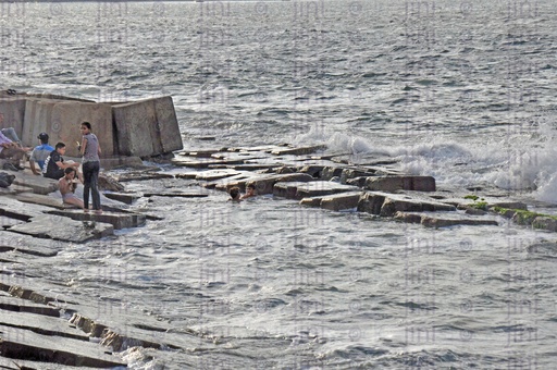 A beach in Alexandria - Alexandria Cornish beach at sunset كورنيش الاسكندريا