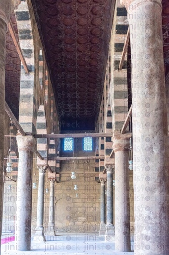 corridor of marble pillars