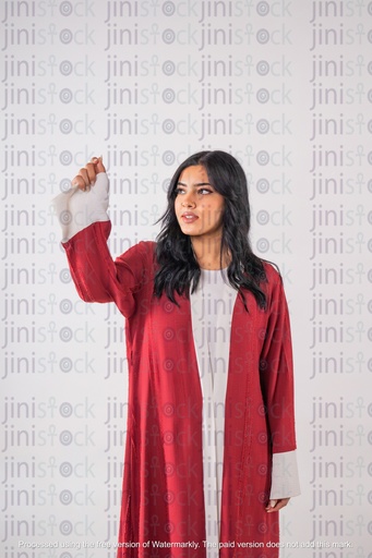 khaliji or saudi woman writing on  touch screen