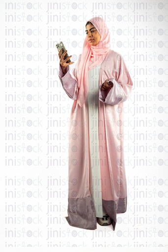khaliji arab saudi woman from gulf checking her phone mobile