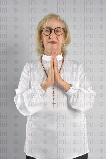 A Christian Egyptian woman praying.