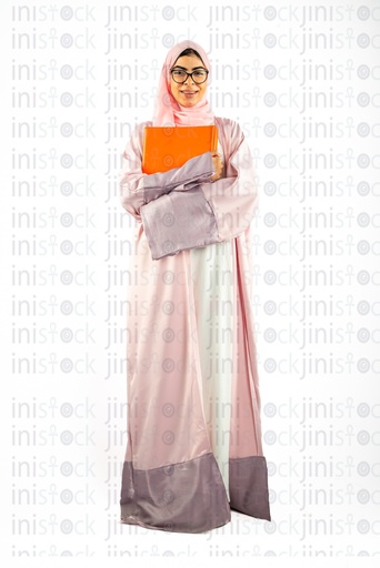 khaliji arab saudi woman from gulf wearing eye glass holding a file