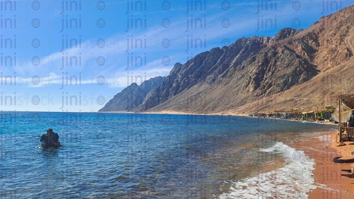 The three pools Beach and mountains in Dahab south sinai