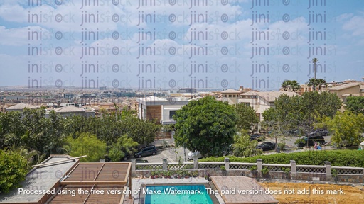 top view for a villa with top view with wide blue sky