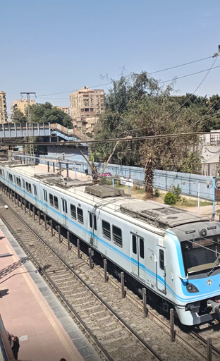 Metro station for the first blue line entering the station