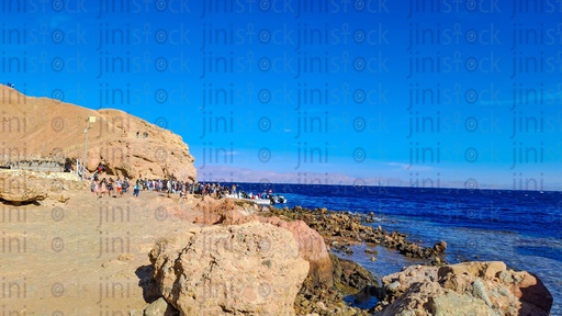 A Beach and mountains in Dahab south Sinai Egypt