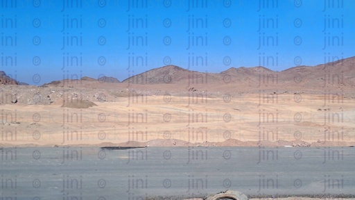Sinai mountains and an empty Road with no cars or buses in South Sinai in Egypt.