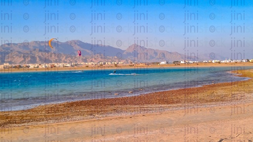 شاطئ لاجونا وركوب الأمواج بالطائرة الورقية في دهب جنوب سيناء مصر