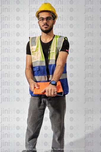 egyptian engineer  wearing a protective hat