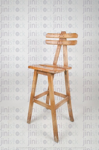 Long wooden chair - side view