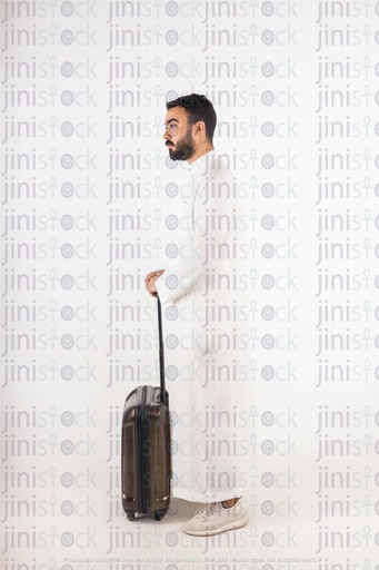 a stock image of a man from gulf travelling on isolated background