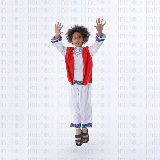 Nubian Egyptian boy with curly hair like bakr dancing