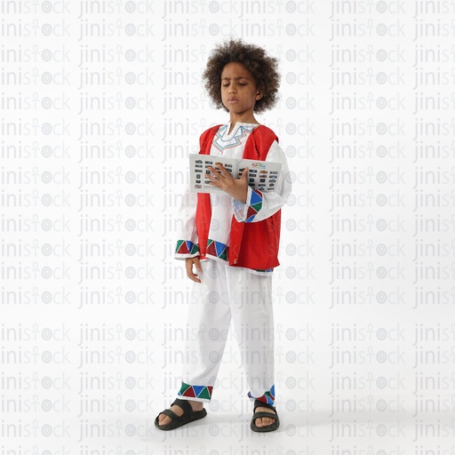 Nubian boy reading in a book