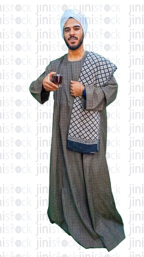 An Upper Egypt man holding a cup of tea