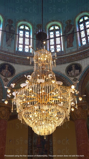 high chandelier in a Egyptian church