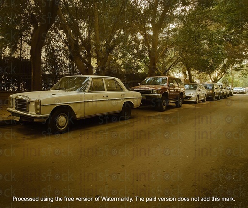 vintage car in a road